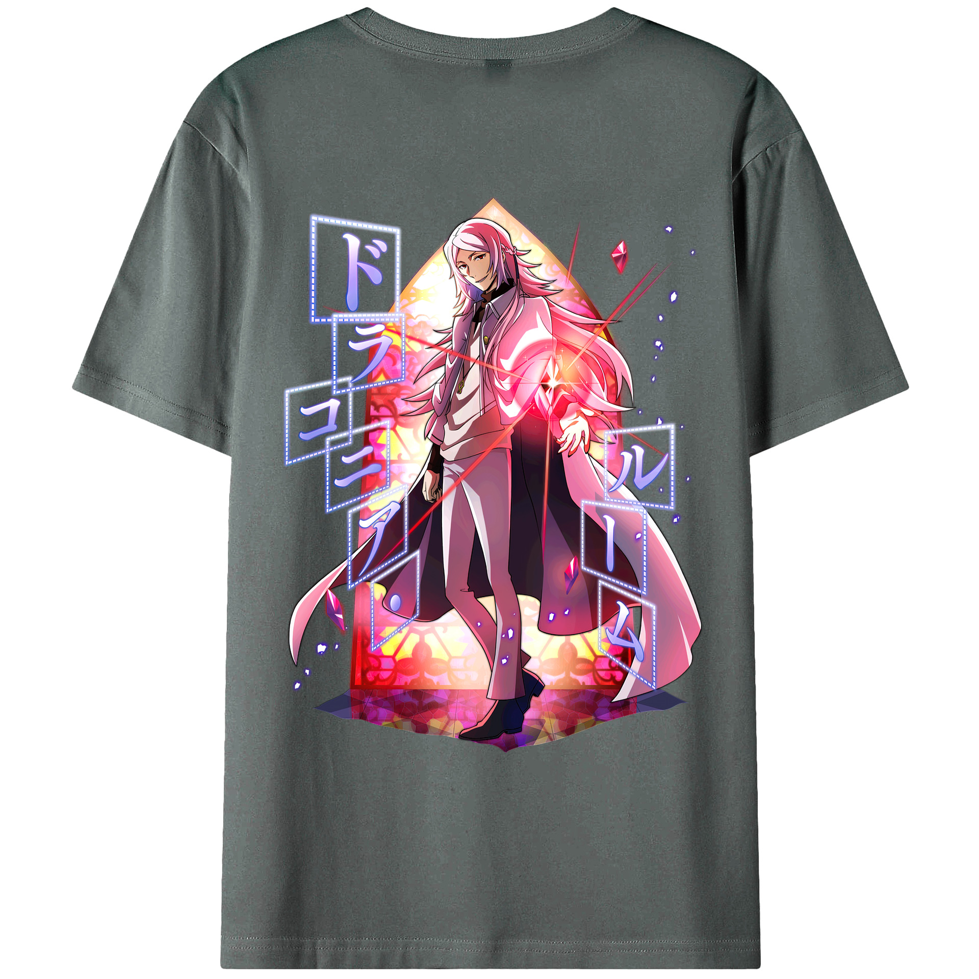 （画像用） 文豪ストレイドッグス Bungo Stray Dogs 綿100％ メンズ半袖Tシャツ（バックプリント） 通気性